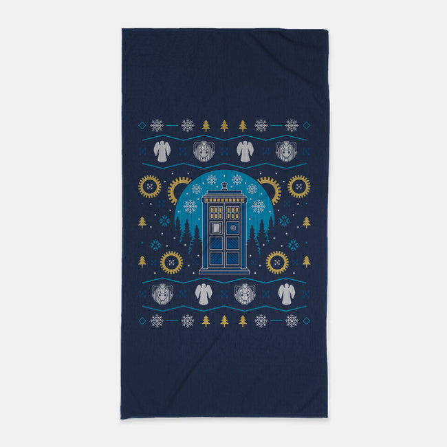 Time Ugly Sweater-None-Beach-Towel-Logozaste