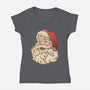 Santa Beard Full Of Cats-Womens-V-Neck-Tee-tobefonseca