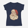 Santa Beard Full Of Cats-Womens-V-Neck-Tee-tobefonseca