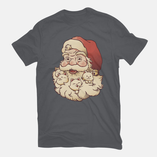 Santa Beard Full Of Cats-Mens-Heavyweight-Tee-tobefonseca