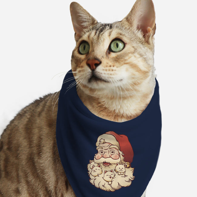 Santa Beard Full Of Cats-Cat-Bandana-Pet Collar-tobefonseca