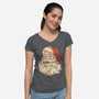 Santa Beard Full Of Cats-Womens-V-Neck-Tee-tobefonseca