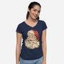 Santa Beard Full Of Cats-Womens-V-Neck-Tee-tobefonseca