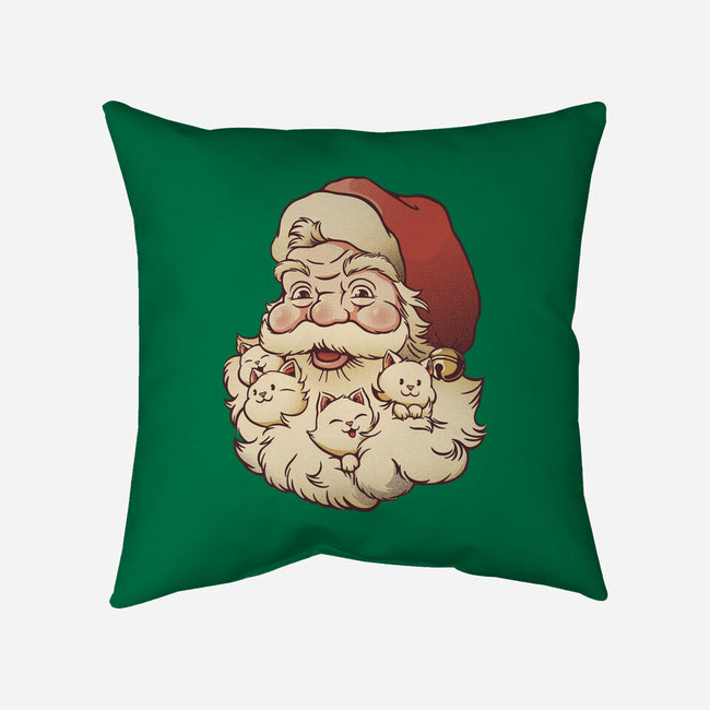 Santa Beard Full Of Cats-None-Removable Cover-Throw Pillow-tobefonseca