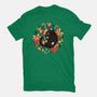 Xmas Kawaii Black Kitten-Womens-Basic-Tee-tobefonseca