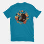 Xmas Kawaii Black Kitten-Womens-Basic-Tee-tobefonseca