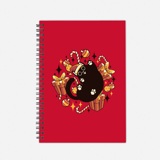 Xmas Kawaii Black Kitten-None-Dot Grid-Notebook-tobefonseca