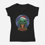 Snow Globe Green Toddler-Womens-V-Neck-Tee-Astrobot Invention