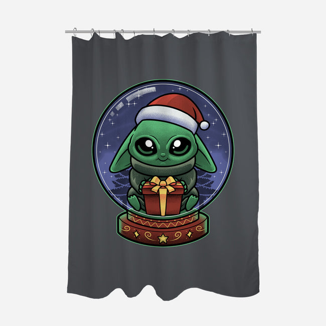 Snow Globe Green Toddler-None-Polyester-Shower Curtain-Astrobot Invention