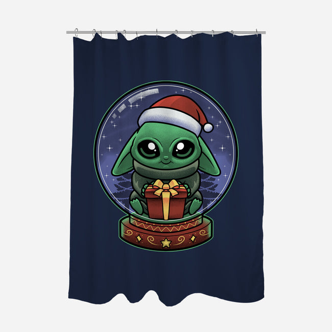 Snow Globe Green Toddler-None-Polyester-Shower Curtain-Astrobot Invention