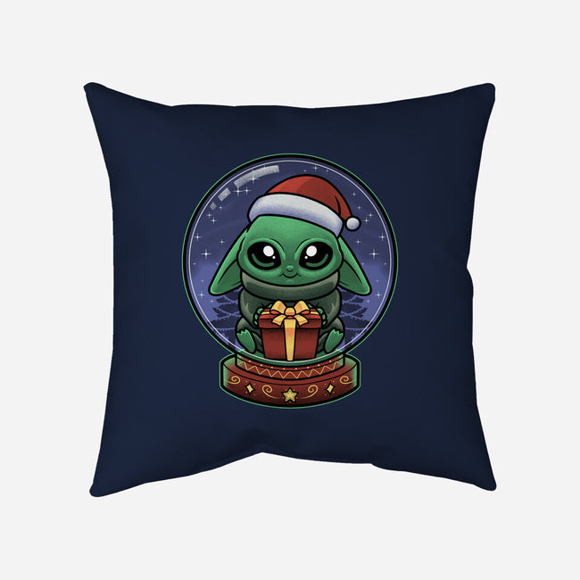 Snow Globe Green Toddler-None-Non-Removable Cover w Insert-Throw Pillow-Astrobot Invention