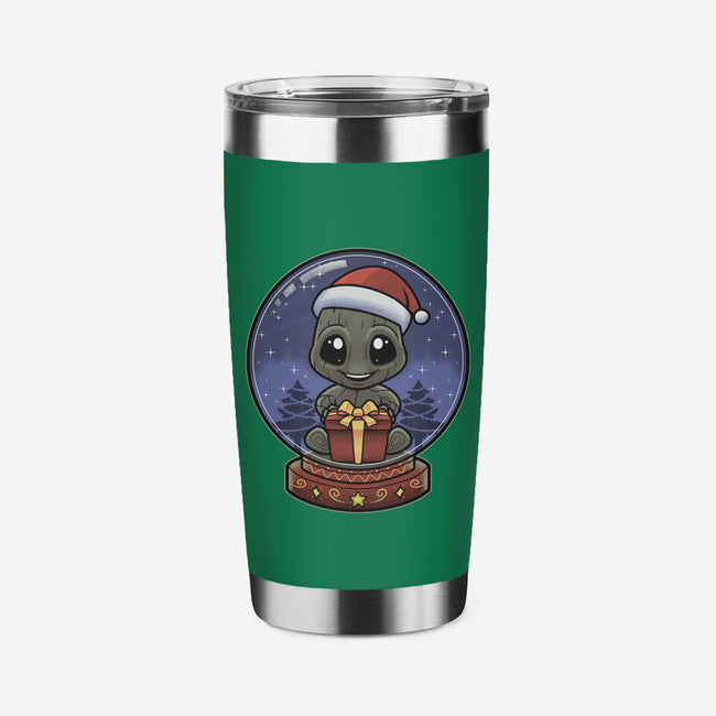 Snow Globe Brown Tree-None-Stainless Steel Tumbler-Drinkware-Astrobot Invention