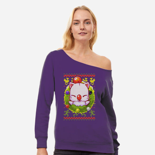 Kupo Christmas-Womens-Off Shoulder-Sweatshirt-BlancaVidal