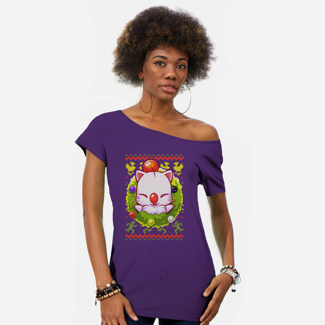 Kupo Christmas-Womens-Off Shoulder-Tee-BlancaVidal