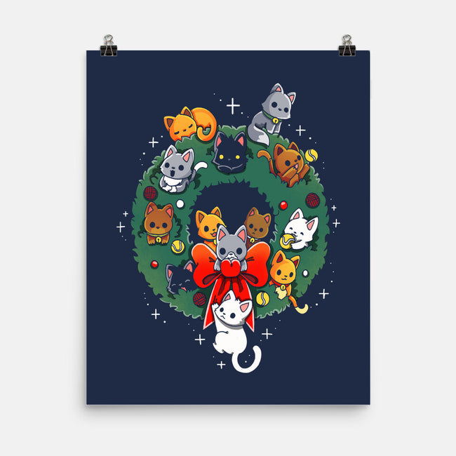 Kittens Wreath-None-Matte-Poster-Vallina84