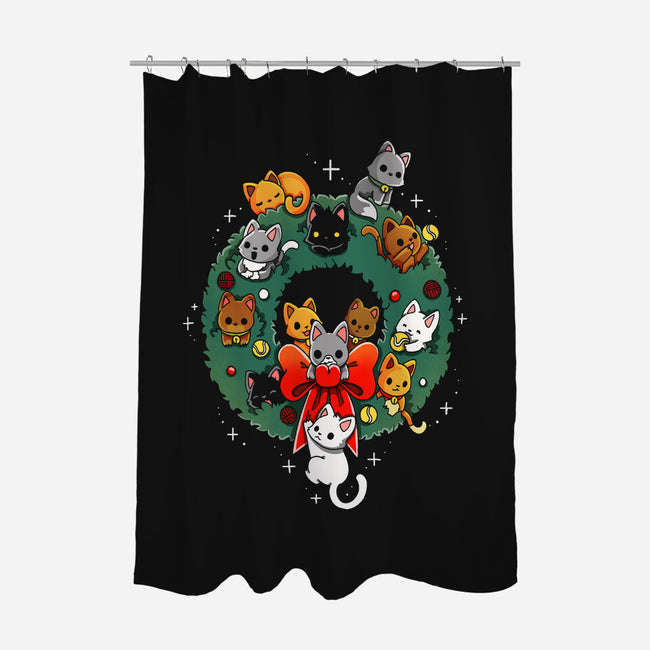 Kittens Wreath-None-Polyester-Shower Curtain-Vallina84