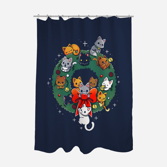 Kittens Wreath-None-Polyester-Shower Curtain-Vallina84