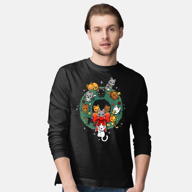 Kittens Wreath-Mens-Long Sleeved-Tee-Vallina84