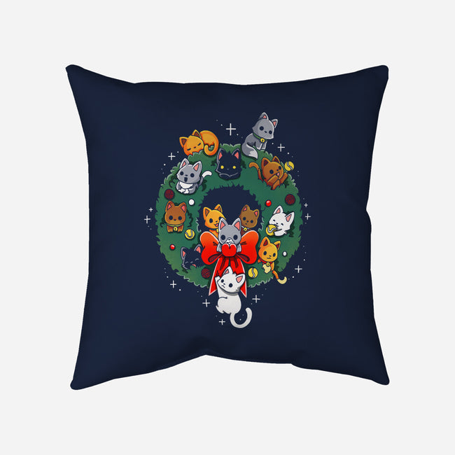 Kittens Wreath-None-Removable Cover-Throw Pillow-Vallina84