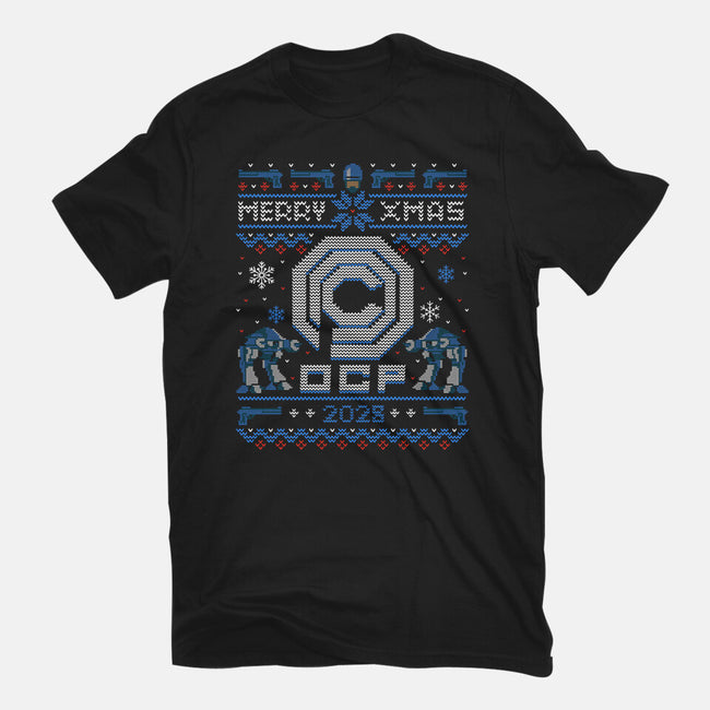 Happy Robo Xmas-Womens-Fitted-Tee-Getsousa!