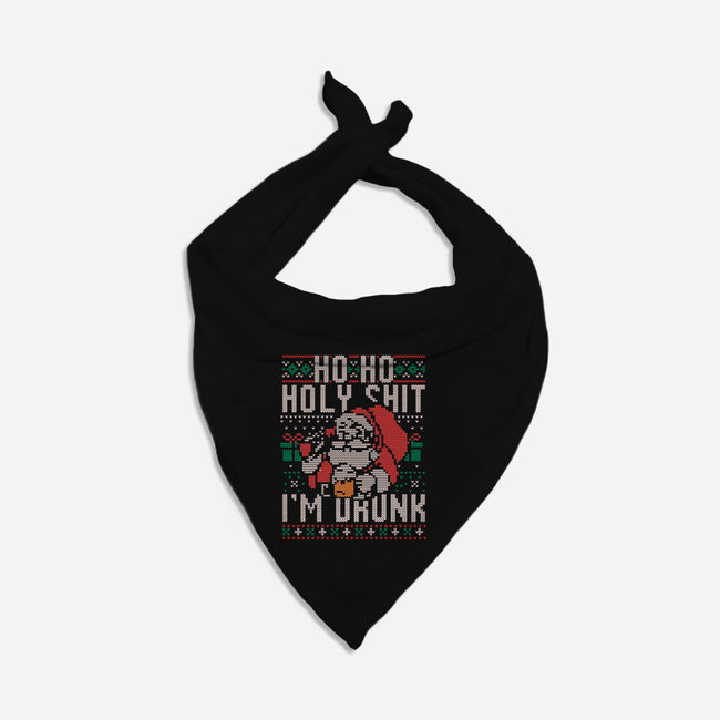 Ho Ho Holy Shit I'm Drunk-Dog-Bandana-Pet Collar-eduely