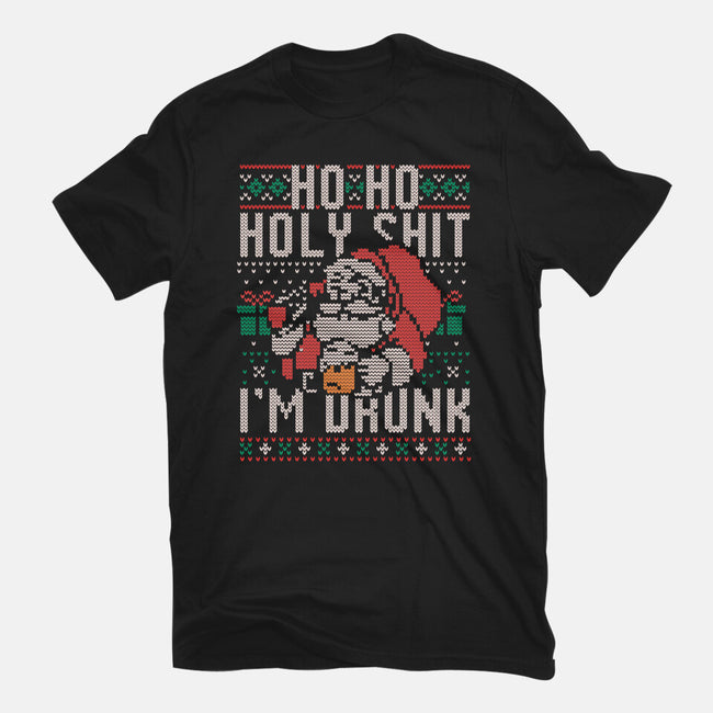 Ho Ho Holy Shit I'm Drunk-Womens-Basic-Tee-eduely