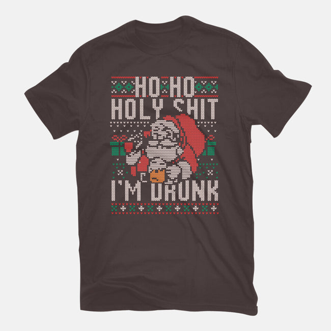 Ho Ho Holy Shit I'm Drunk-Womens-Basic-Tee-eduely