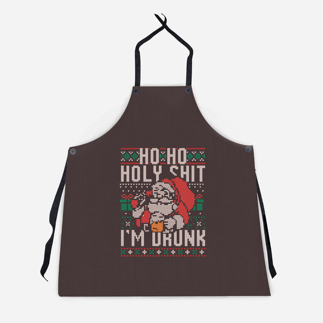 Ho Ho Holy Shit I'm Drunk-Unisex-Kitchen-Apron-eduely