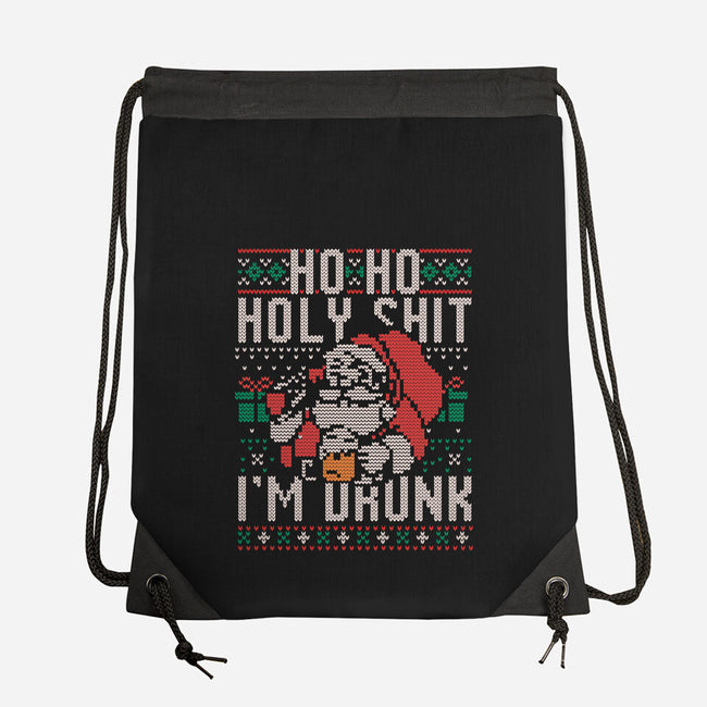 Ho Ho Holy Shit I'm Drunk-None-Drawstring-Bag-eduely