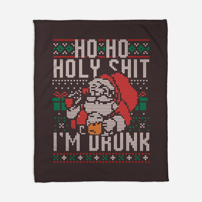 Ho Ho Holy Shit I'm Drunk-None-Fleece-Blanket-eduely