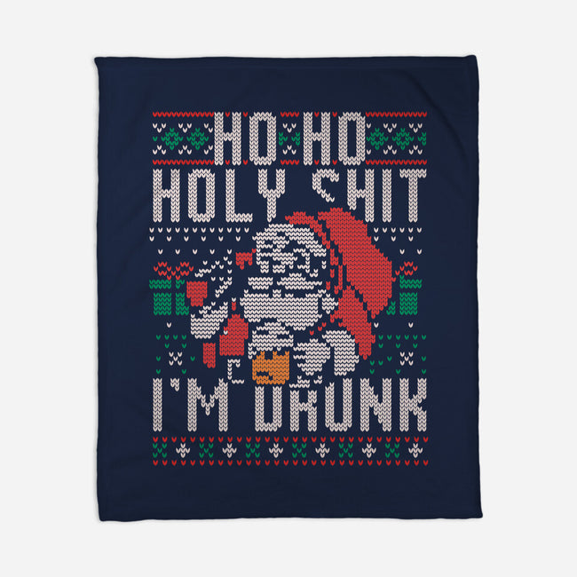 Ho Ho Holy Shit I'm Drunk-None-Fleece-Blanket-eduely