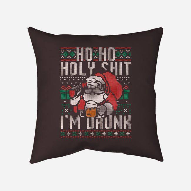 Ho Ho Holy Shit I'm Drunk-None-Non-Removable Cover w Insert-Throw Pillow-eduely