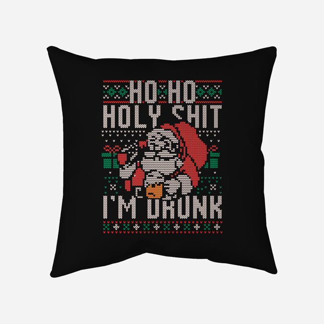 Ho Ho Holy Shit I'm Drunk-None-Removable Cover-Throw Pillow-eduely
