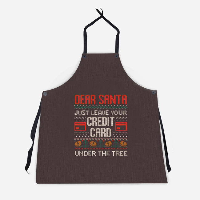 Just Leave Your Credit Card-Unisex-Kitchen-Apron-eduely