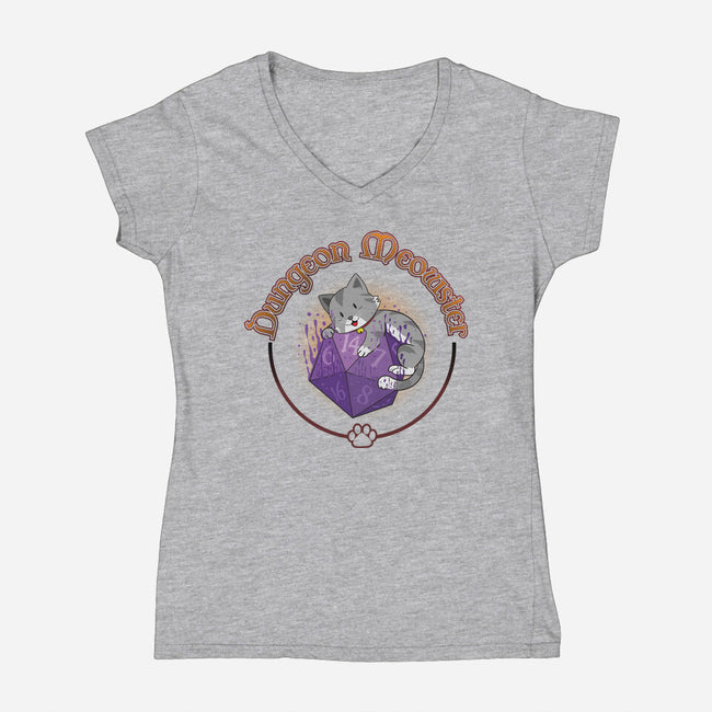 Dungeon Meowster-Womens-V-Neck-Tee-Kladenko