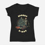 Spooky Xmas-Womens-V-Neck-Tee-Claudia