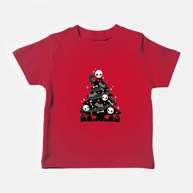 Creepy Christmas Tree-Baby-Basic-Tee-Vallina84