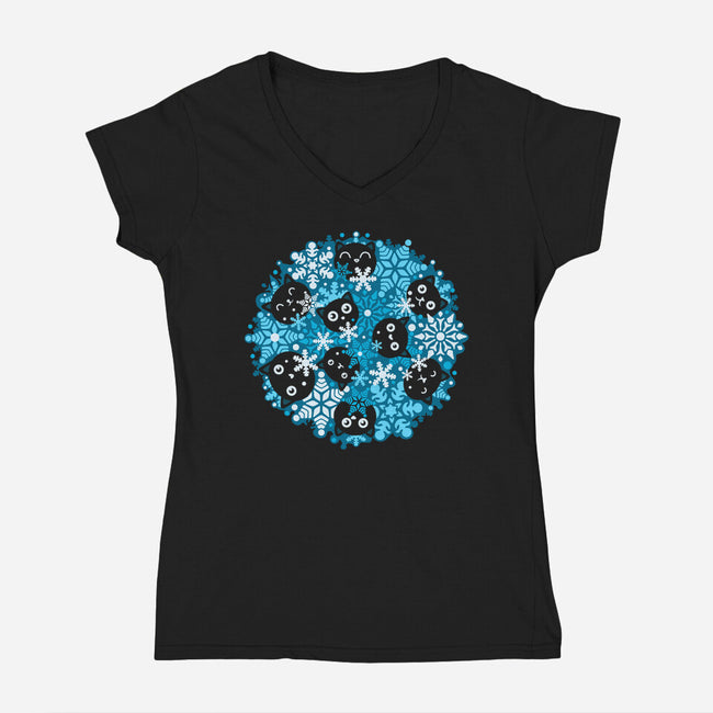 Winter Kittens-Womens-V-Neck-Tee-erion_designs