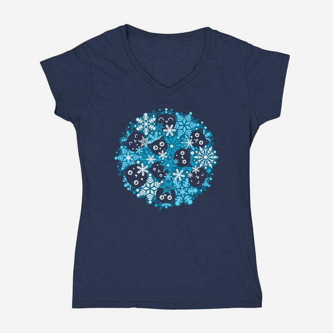 Winter Kittens-Womens-V-Neck-Tee-erion_designs