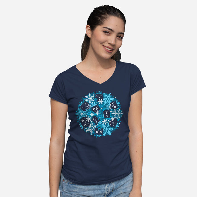 Winter Kittens-Womens-V-Neck-Tee-erion_designs