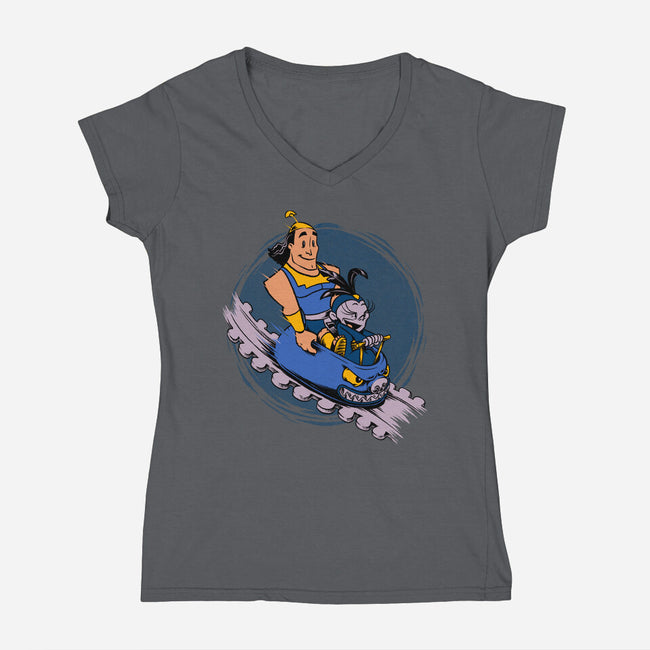 Emperor New Rollercoaster-Womens-V-Neck-Tee-Studio Mootant