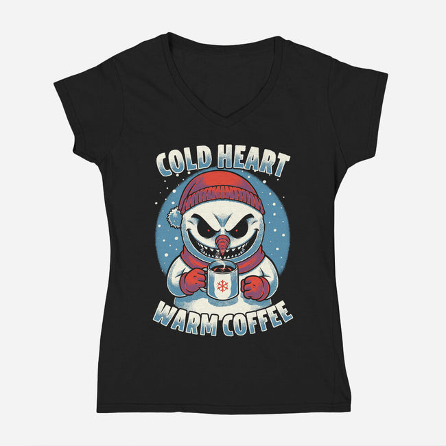 Snowman Evil Coffee-Womens-V-Neck-Tee-Studio Mootant