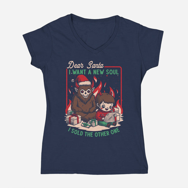 Christmas Demon Pact-Womens-V-Neck-Tee-Studio Mootant