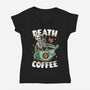 Death By Coffee-Womens-V-Neck-Tee-Olipop