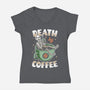 Death By Coffee-Womens-V-Neck-Tee-Olipop