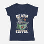 Death By Coffee-Womens-V-Neck-Tee-Olipop