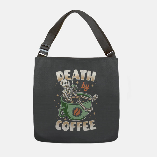 Death By Coffee-None-Adjustable Tote-Bag-Olipop