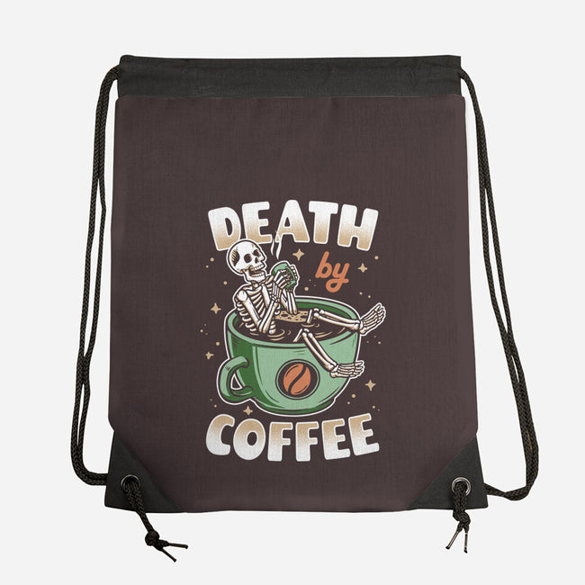 Death By Coffee-None-Drawstring-Bag-Olipop