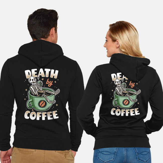 Death By Coffee-Unisex-Zip-Up-Sweatshirt-Olipop