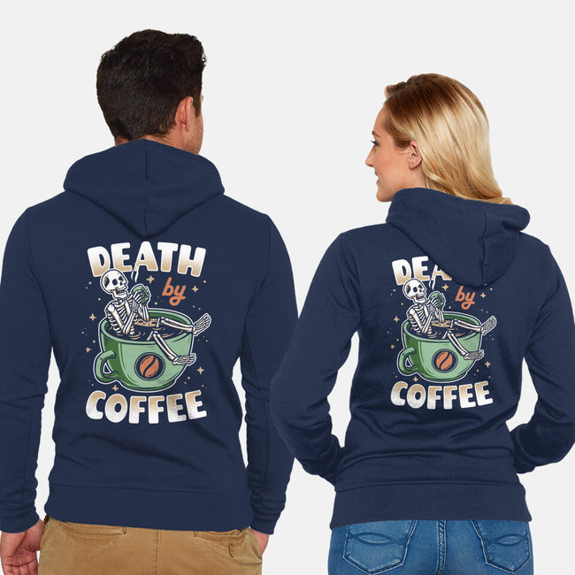 Death By Coffee-Unisex-Zip-Up-Sweatshirt-Olipop